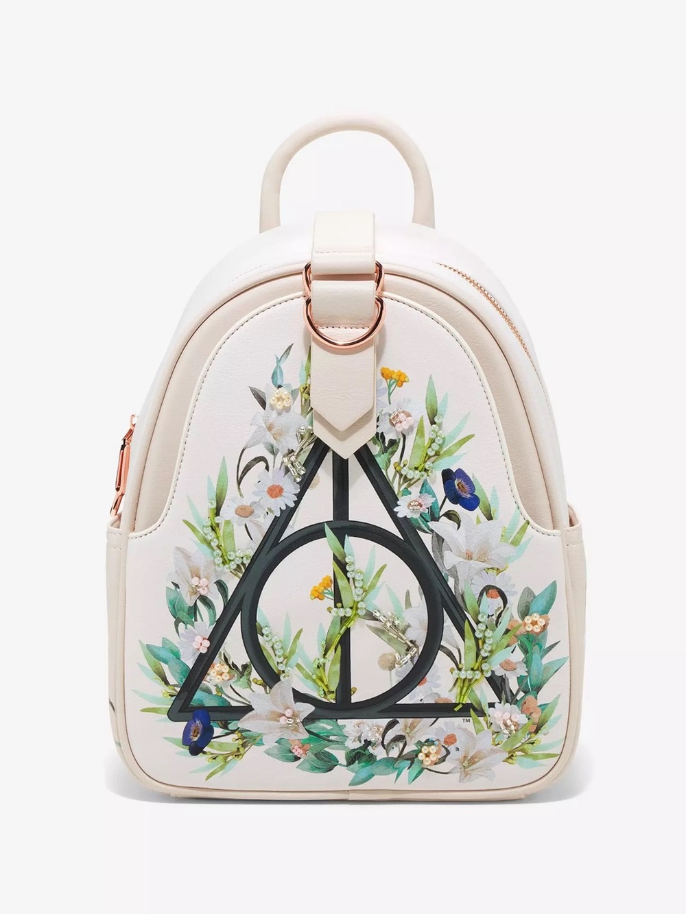 Ivory Floral Deathly Hallows Mini Backpack - Never opened